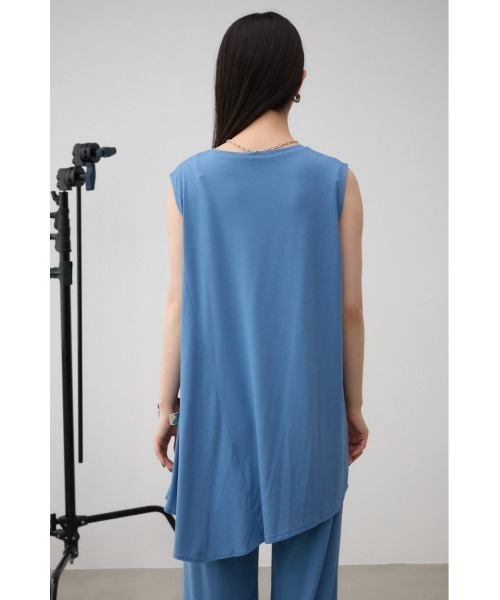 シャルボン　ノースリーブ　ブルー AZUL BY MOUSSY tシャツ T/Fクリーンクールノースリーブトップス