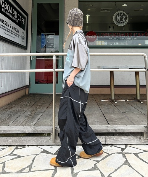 パンツ ステッチ切り替えナイロンパンツ メンズ レディース : ZOZOTOWN