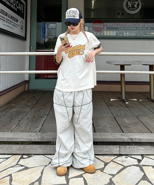 パンツ ステッチ切り替えナイロンパンツ メンズ レディース : ZOZOTOWN