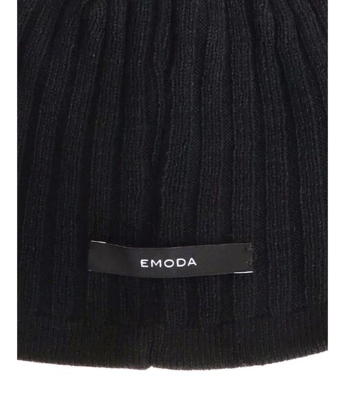 VEQUM ニット帽　ブラック　EMODA EMODA（エモダ）の「【VEQUM】CROCHETED KNIT HAT（ニット