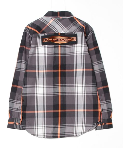 Harley-Davidson☆メンズ長袖シャツ ブラック Sサイズ Harley Davidson シャツ スタックBar ＆ Shield長袖プレイド