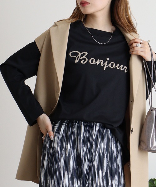 tシャツ BRODIAEA パイルロゴ　バイオスムース長袖Ｔシャツ レディース