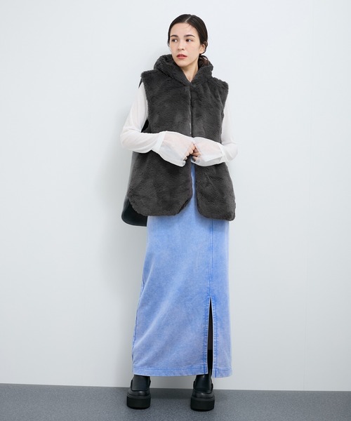 LE CERCLE par rope' ベスト ジレ ダンボールニットファーベスト