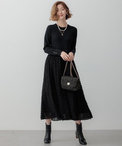 滝沢眞規子着♡blaminkブラミンク　シルクインティメイトワンピース　ニット 滝沢眞規子着♡blaminkブラミンク シルクインティメイト