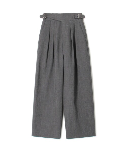【美品】CABaN キャバン　ウール ベルテッド コクーンパンツ　グレー 美品】CABaN キャバン ウール ベルテッド コクーンパンツ グレー