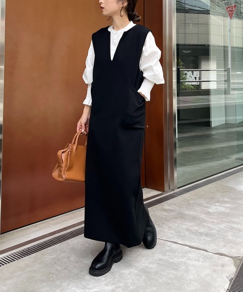 CAPRICIEUX LE'MAGE ドロストノースリワンピース CAPRICIEUX LE'MAGE】ドロストノースリワンピース | OUTLET