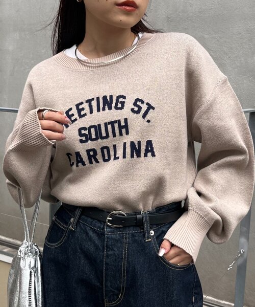 CIAOPANIC TYPY ニット セーター カレッジロゴジャガードニット