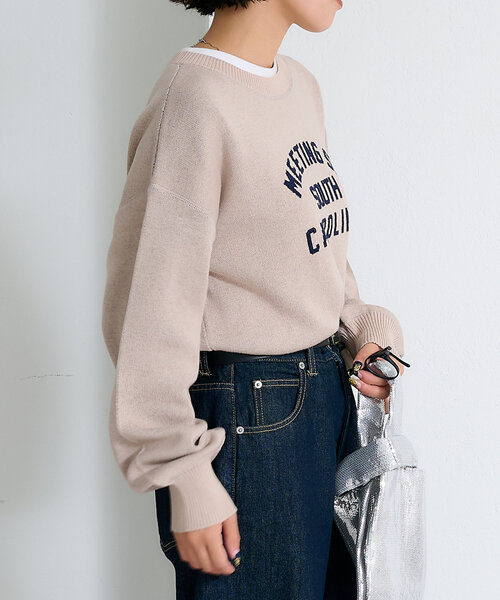 gadidanoniem ES 　ニット セーター CIAOPANIC TYPY ニット セーター カレッジロゴジャガードニット