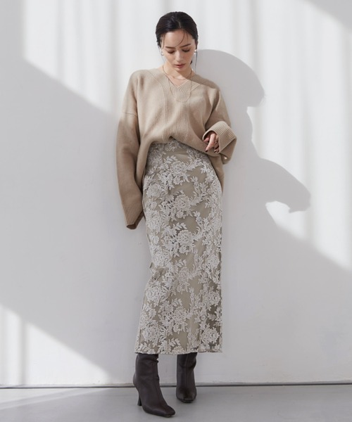 anuans」 Vネックニット FREE アイボリー レディース : 88706925  