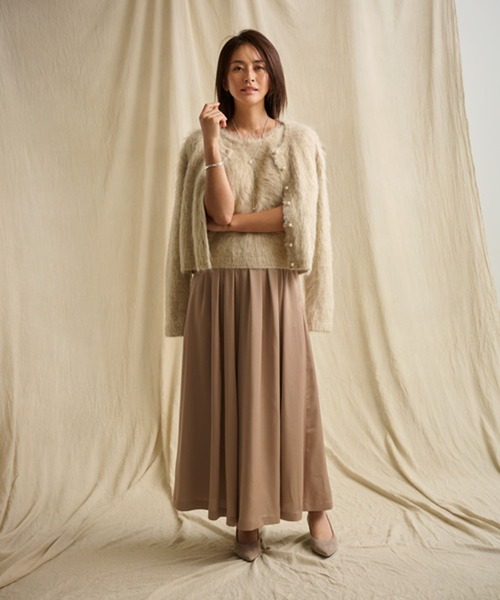 美品 OLEANA アルハンブラ 総柄 ニットカーディガン Elura カーディガン 「スタイリスト福田麻琴さんコラボ」ドレス
