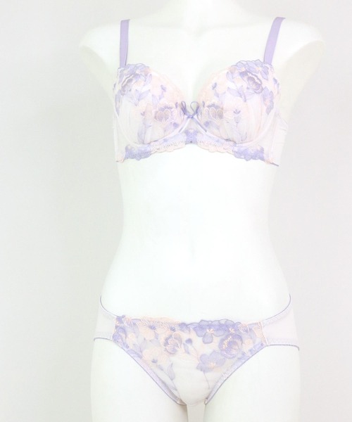 fran de lingerie ブラジャー ショーツセット 刺繍レースの