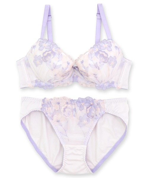 fran de lingerie ブラジャー ショーツセット 刺繍レースの