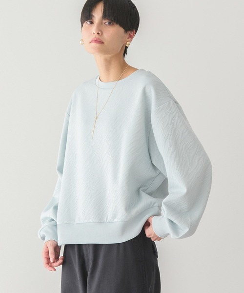 45R トレーナー ライトブルー AMERICAN HOLIC トレーナー スウェット ゼブラ柄ジャガード