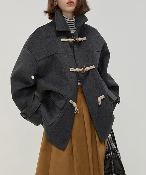 【新品】Fano Studios ボアダッフルコート ボアフード付き チェック柄 ダッフルコート FD24W345【Fano Studios