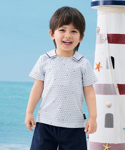 Combi mini tシャツ 半袖セーラー襟トップス（ヨット） キッズ 子供服