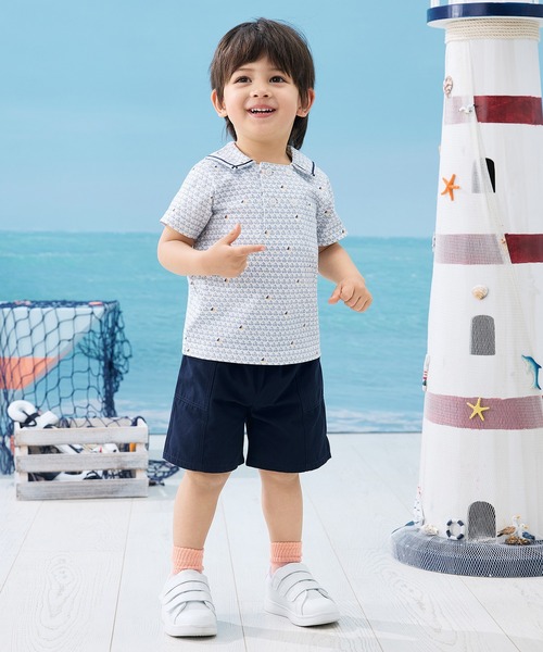 Combi mini tシャツ 半袖セーラー襟トップス（ヨット） キッズ 子供服
