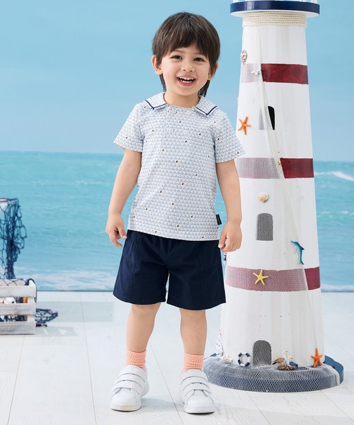 Combi mini tシャツ 半袖セーラー襟トップス（ヨット） キッズ 子供服
