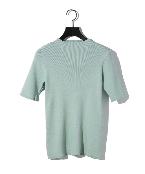 ニット セーター MIDIUMISOLID for Ladies ボトルネックハーフスリーブリブトップ レディース MIDIUMISOLID ニット セーター for Ladies ボトルネックハーフ