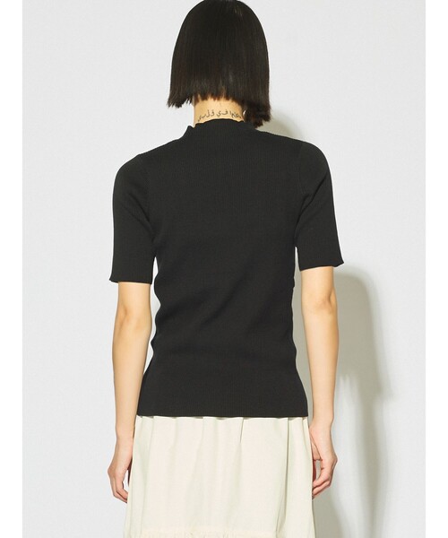 ニット セーター MIDIUMISOLID for Ladies ボトルネックハーフスリーブリブトップ レディース MIDIUMISOLID ニット セーター for Ladies ボトルネックハーフ