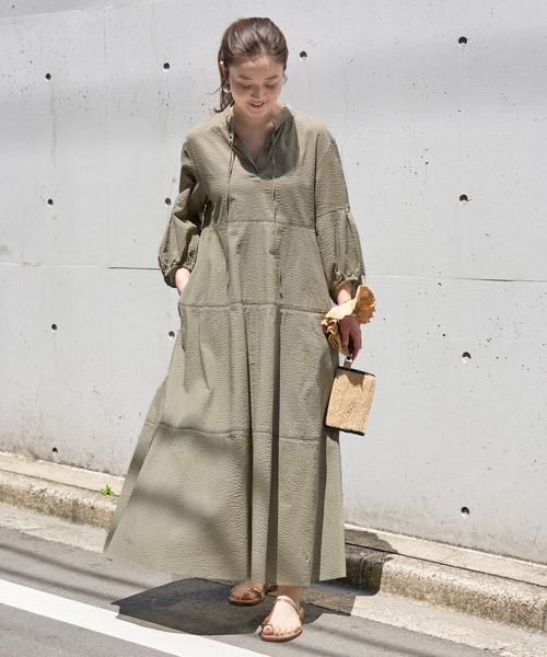 IENA イエナ ノースリーブティアードコットンワンピース レッド 38 VERMEIL par iena（ヴェルメイユパーイエナ）の「コットン
