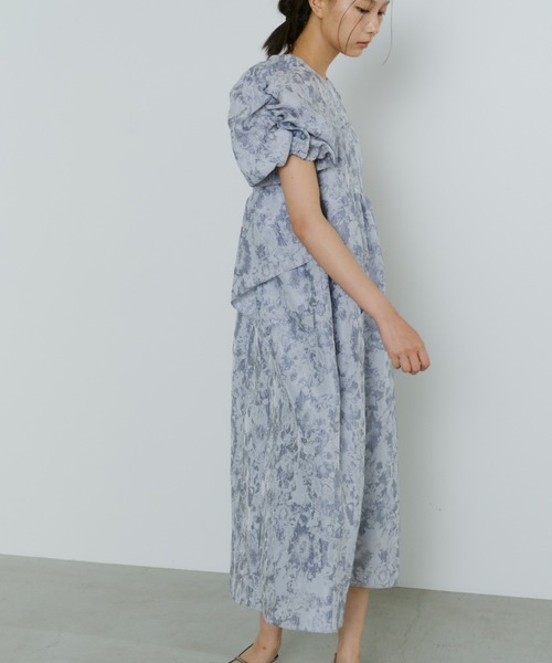 ANDRESD ドレス bubble sleeve jacquard dress / バブルスリーブ