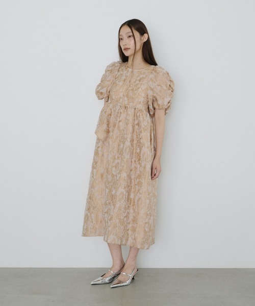 【新品】ANDRESD ANDRESD ドレス bubble sleeve jacquard dress / バブルスリーブ