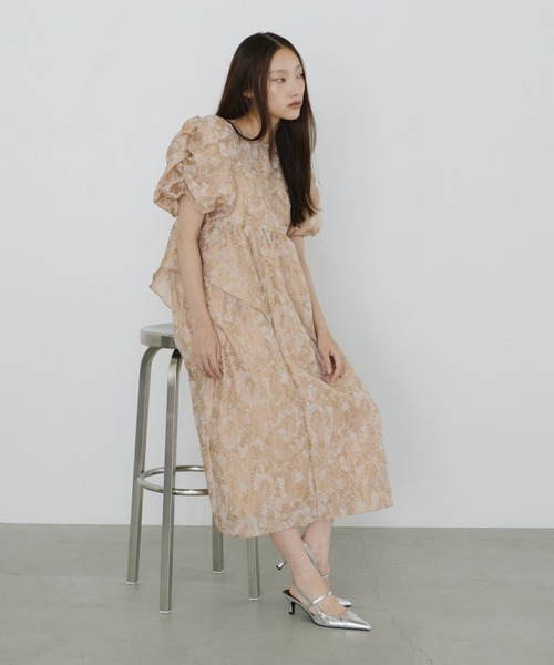 【ANDRESD】アンドレスド ジャガードドレス ANDRESD ドレス bubble sleeve jacquard dress / バブルスリーブ