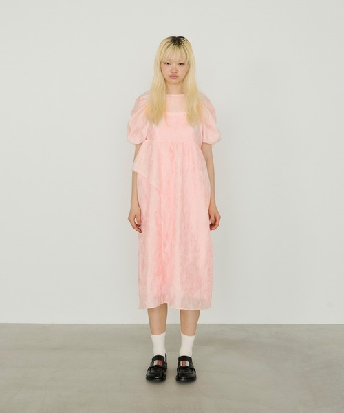 ANDRESD ドレス バブルスリーブジャガードドレス / bubble sleeve