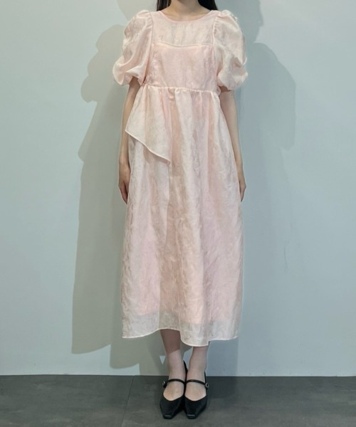 ANDRESD ドレス bubble sleeve jacquard dress バブルスリーブ 