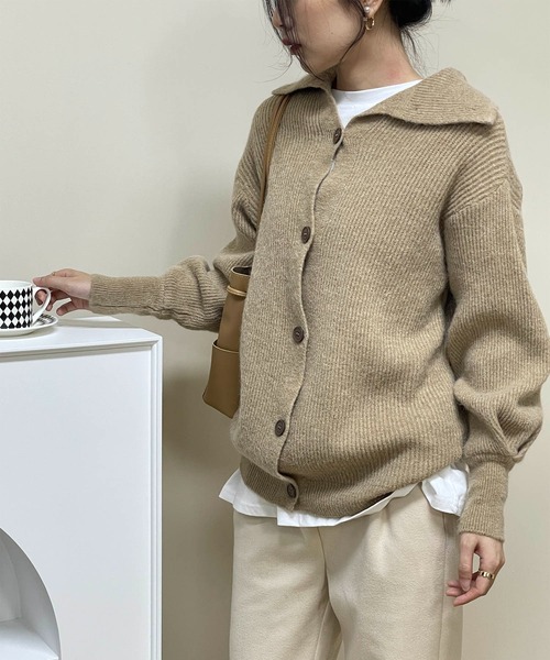 「MAISON DE THERESE」 ニットカーディガン FREE グレー レディース_画像3