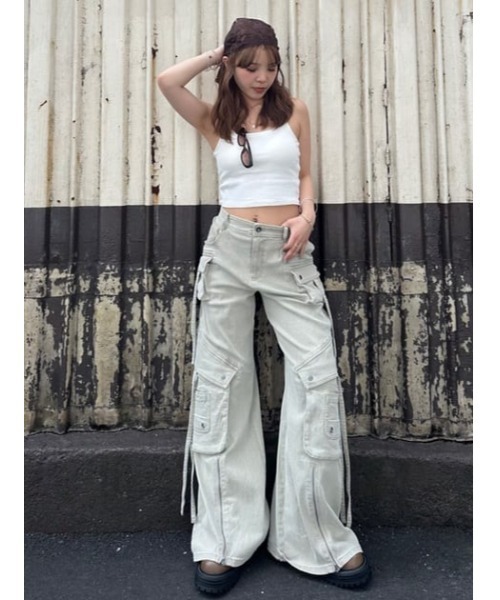 パンツ KATHARINE HAMNET wide flare cargo pants Katharine Hamnett London Katharine Hamnett Cargo Pants | Grailed