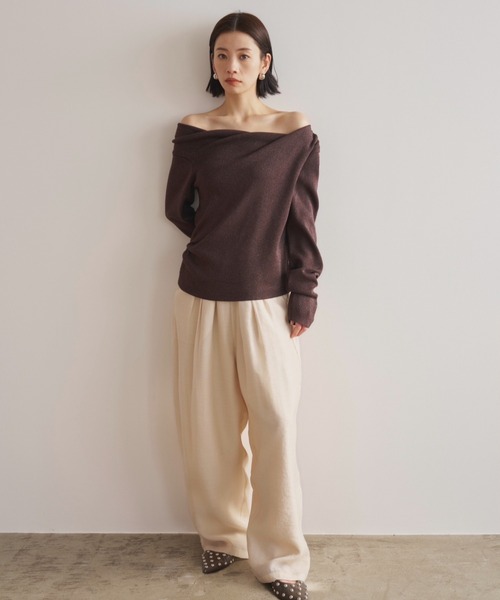 AIC. ワイドパンツ パンツ ワッシャーシアータックパンツ レディース