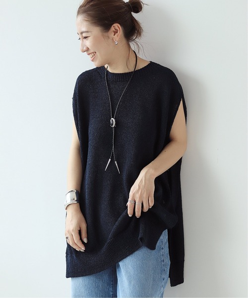 「Plage」 ノースリーブニット FREE ネイビー レディース