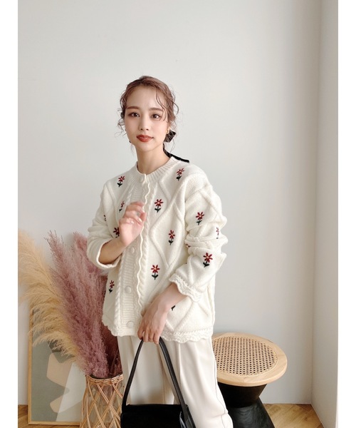 jumelle（ジュメロ） ニットカーディガン FREE アイボリー レディース