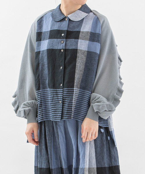 ノップドゥノッド（nop de nod）/後ろフリルボレロカーディガン nop de nod（ノップドゥノッド） カーディガン 後ろフリルボレロ