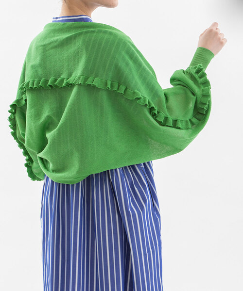 nop de nod（ノップドゥノッド） カーディガン 後ろフリルボレロ