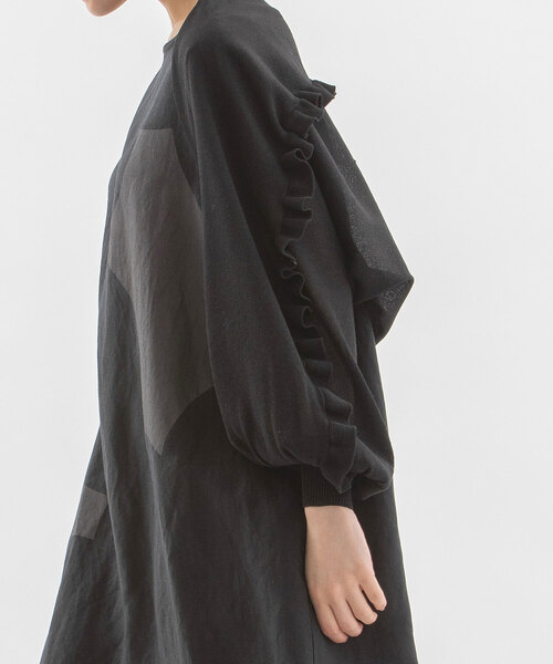 nop de nod（ノップドゥノッド） カーディガン 後ろフリルボレロ