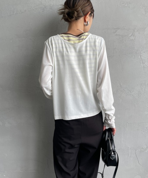 カーディガン 「Jf Ready Made/ジェイエフレディメイド」 強撚フライス 2WAY リボンカーディガン レディース JF Ready Made カーディガン 「Jf Made/ジェイエフレディメイド