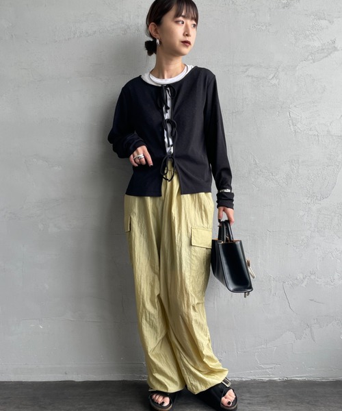 カーディガン 「Jf Ready Made/ジェイエフレディメイド」 強撚フライス 2WAY リボンカーディガン レディース JF Ready Made カーディガン 「Jf Made/ジェイエフレディメイド