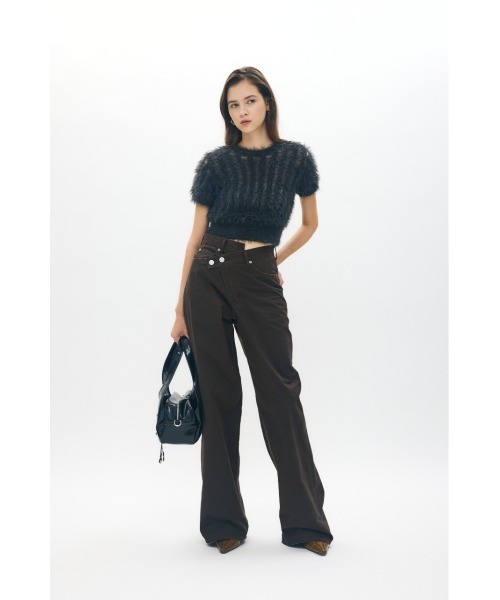 moussy CROSS CHINO WIDE STRAIGHT ブラウン 1 MOUSSY チノパン 「25年AW新作」CROSS CHINO WIDE STRAIGHT