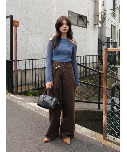 MOUSSY チノパン 「25年AW新作」CROSS CHINO WIDE STRAIGHT