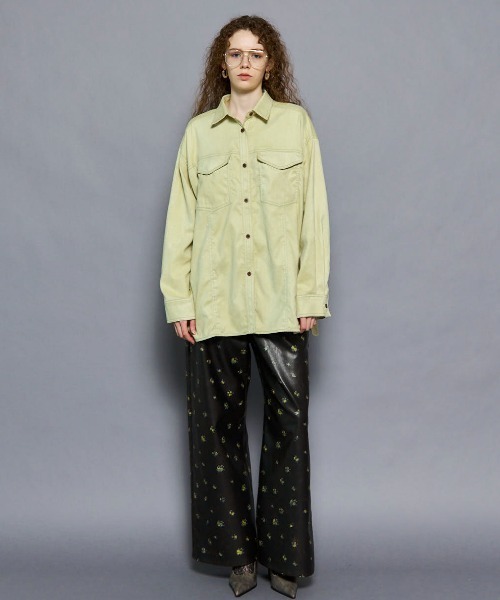MAISON SPECIAL フェイクレザー セットアップ シャツ パンツ MAISON SPECIAL(メゾンスペシャル)｜faux Leather Cut Off Pants