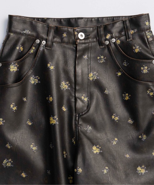 MAISON SPECIAL（メゾンスペシャル） パンツ Vegan Leather Flower