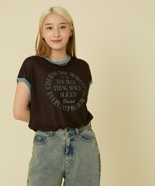 FREAK'S STORE（フリークスストア） tシャツ シアー リンガーロゴT