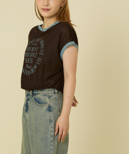 FREAK'S STORE（フリークスストア） tシャツ シアー リンガーロゴT