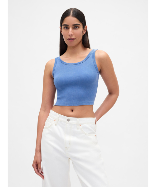 GAP（ギャップ） タンクトップ ノースリーブ ウォッシュド リブ