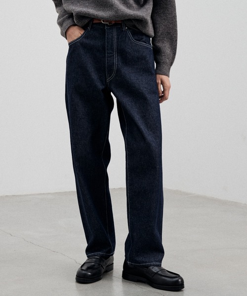 「WYM LIDNM」 加工デニムパンツ M ブルー メンズ