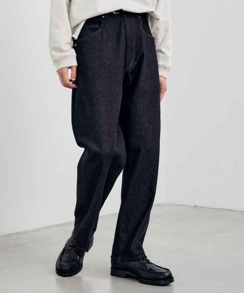 「WYM LIDNM」 加工デニムパンツ M ブルー メンズ