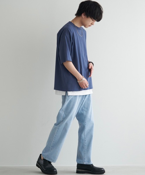 「WYM LIDNM」 加工デニムパンツ M ブルー メンズ