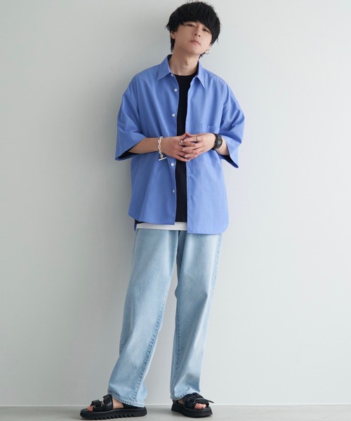 「WYM LIDNM」 加工デニムパンツ M ブルー メンズ